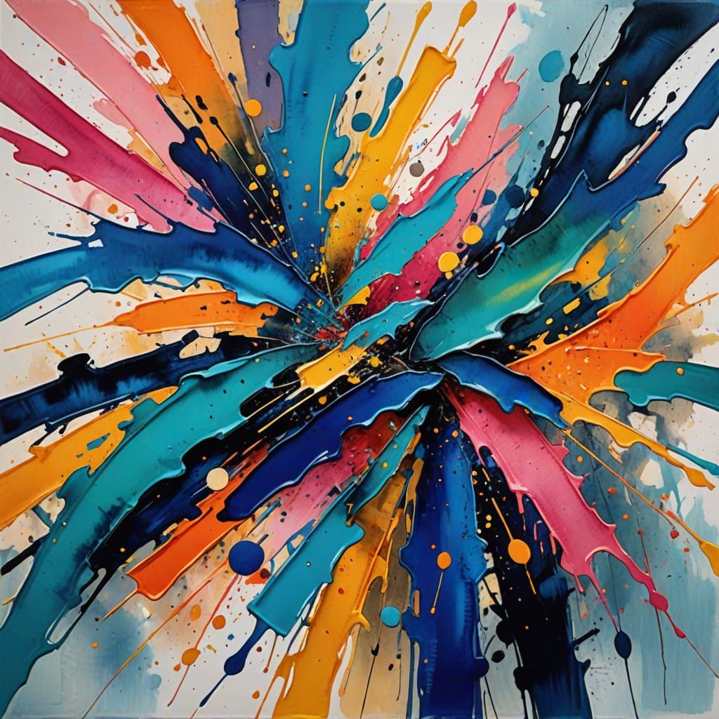 Abstract painting, abstract art, watercolor painting, waterc...