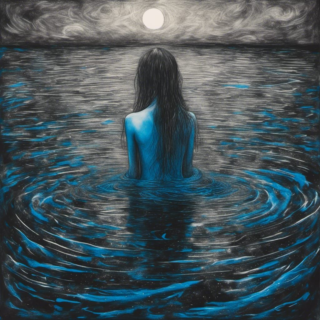 A Shimmering Water World Descends into its Depths in Charcoa...