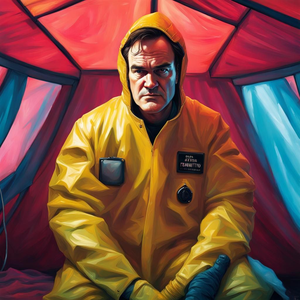 Man in Hazmat Suit in Tent: Hyperrealistic Art
