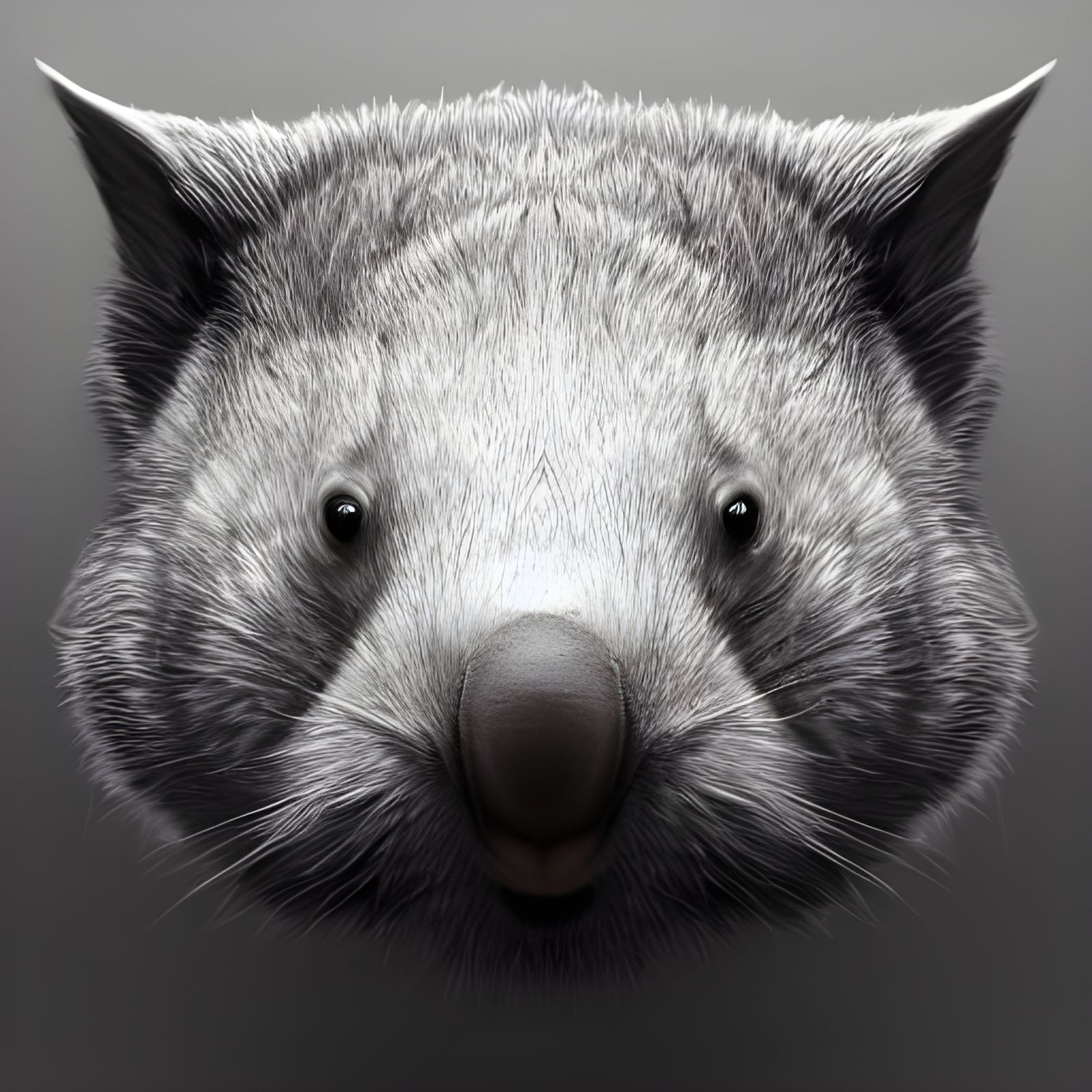 Surly Wombat Portrait in Hyperdetailed Style
