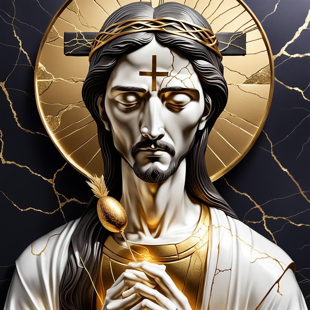 Golden Easter Jesus with Mended Soul