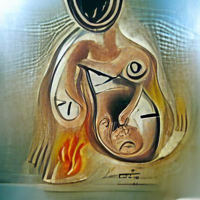 Beautiful picasso of a melting clock