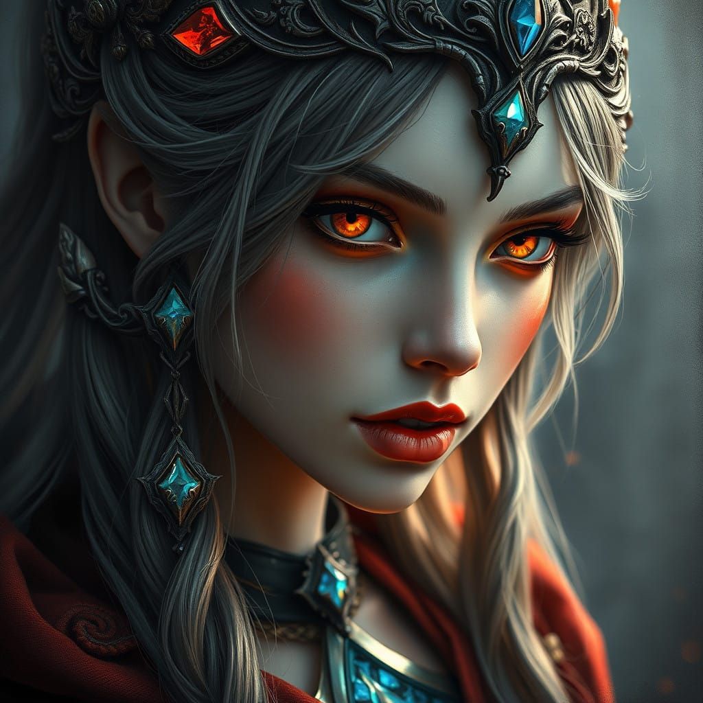 Medieval Fantasy Princess with Fire Opal Essence