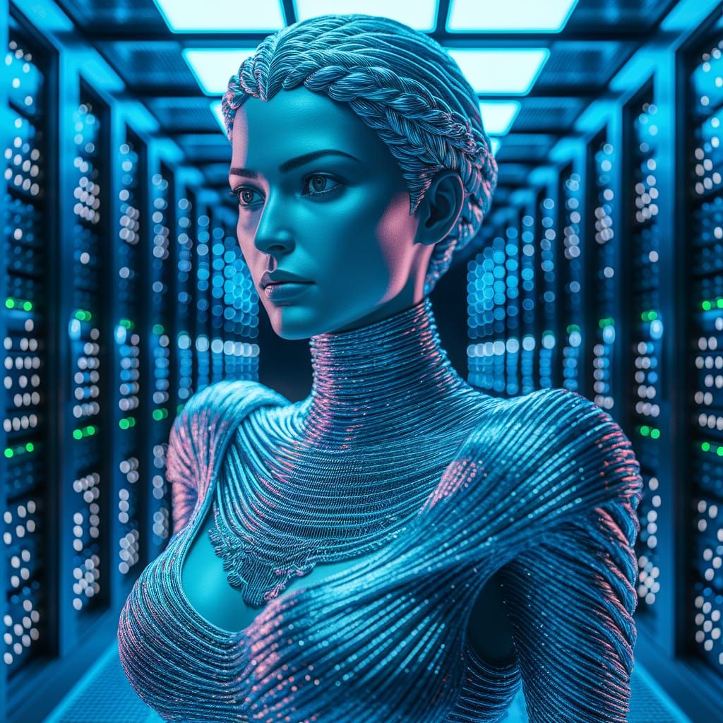 Middle Eastern Digital Goddess in Cyberpunk Style