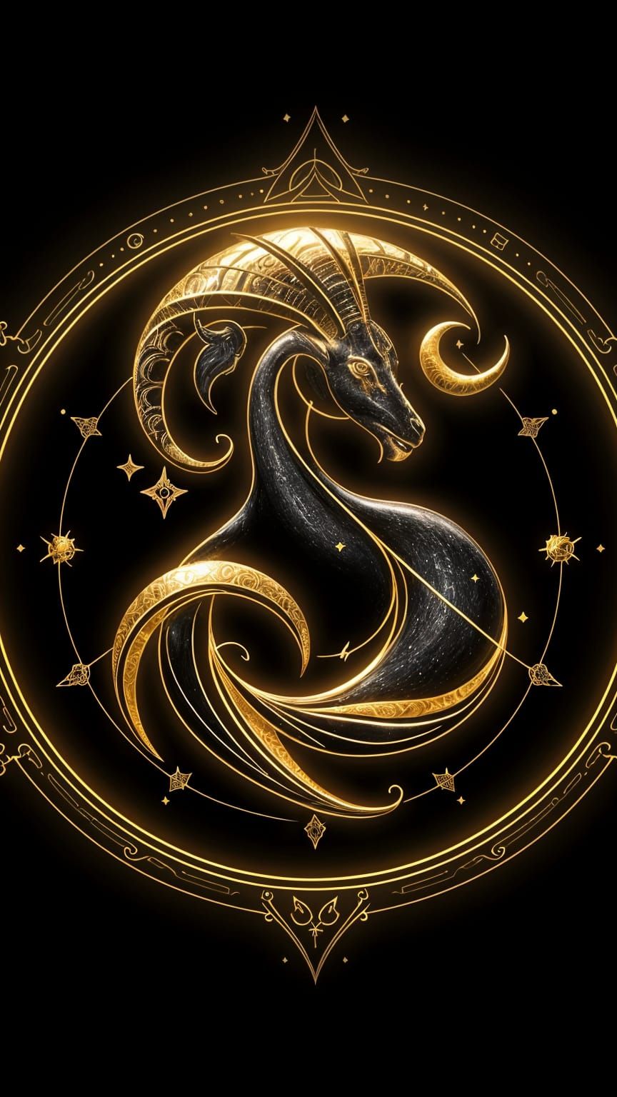 Elegant Celestial Sigil of Capricorn