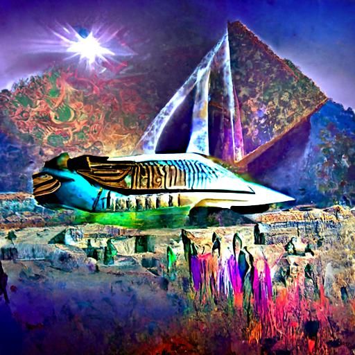 Arcturian Starship in Ancient Egyptian Style