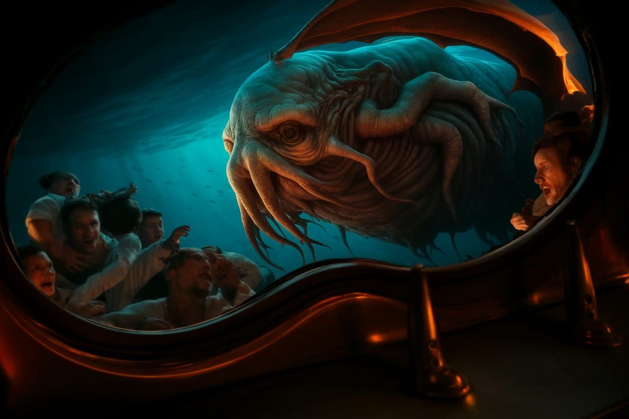 Cthulhu-like Monster Looms Beneath the Ocean