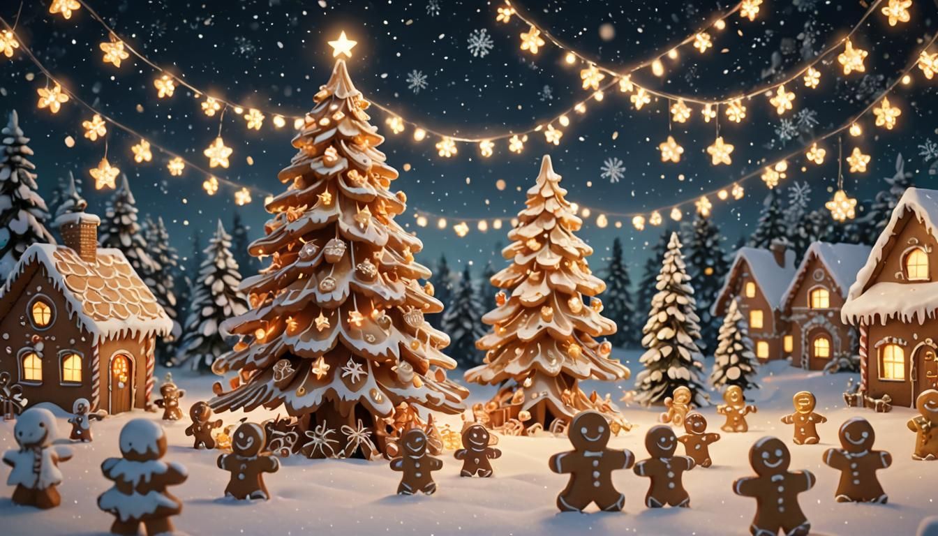 Christmas Tree in Winter Wonderland: 3D Animation