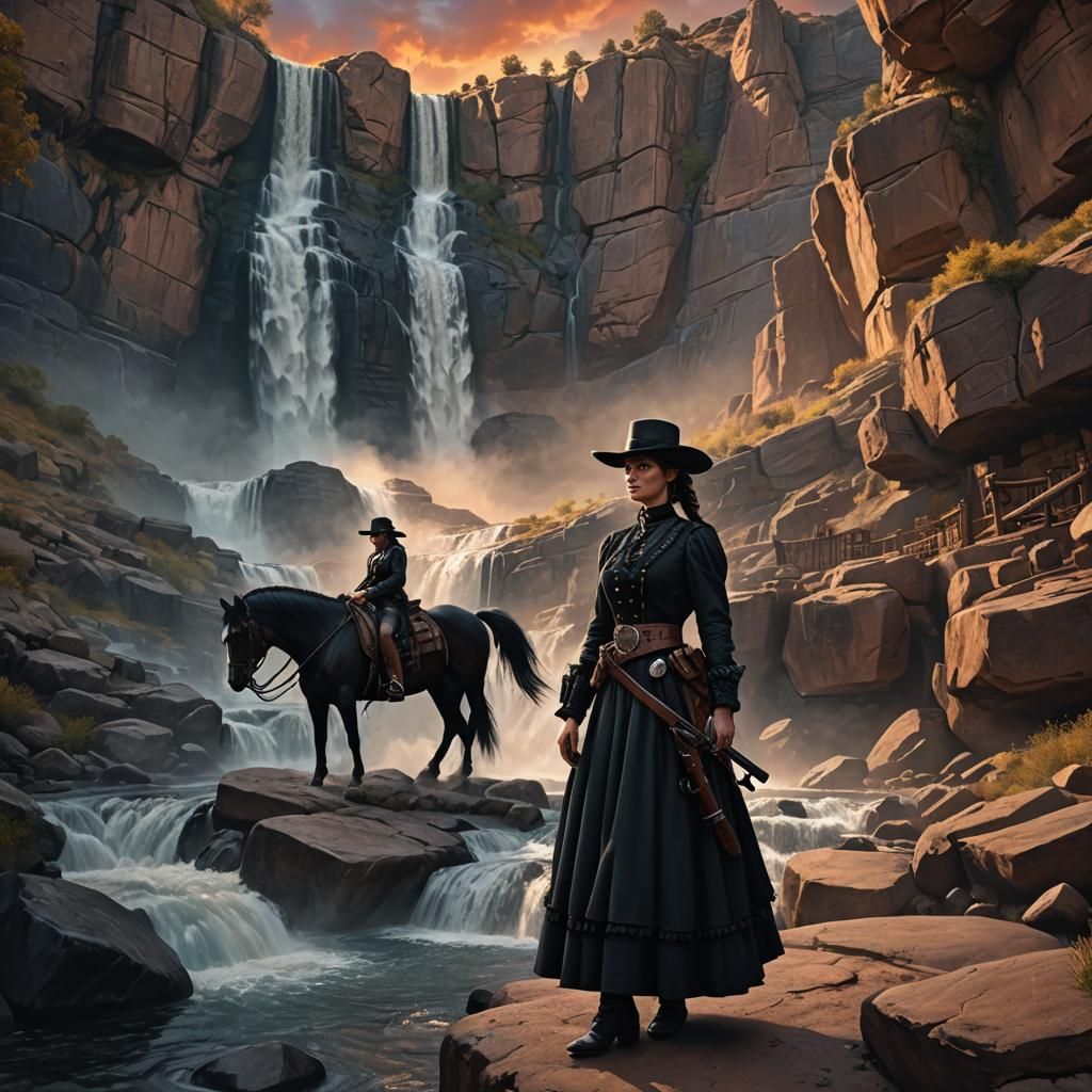 Wild West Gunslinger in Victorian Dress