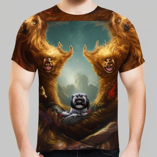 Funny Chow Chow T-Shirt: Detailed Matte Painting