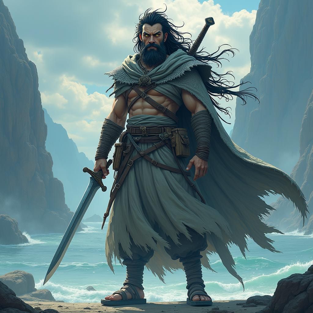 Lizard Scale Warrior Monk in Anime Style