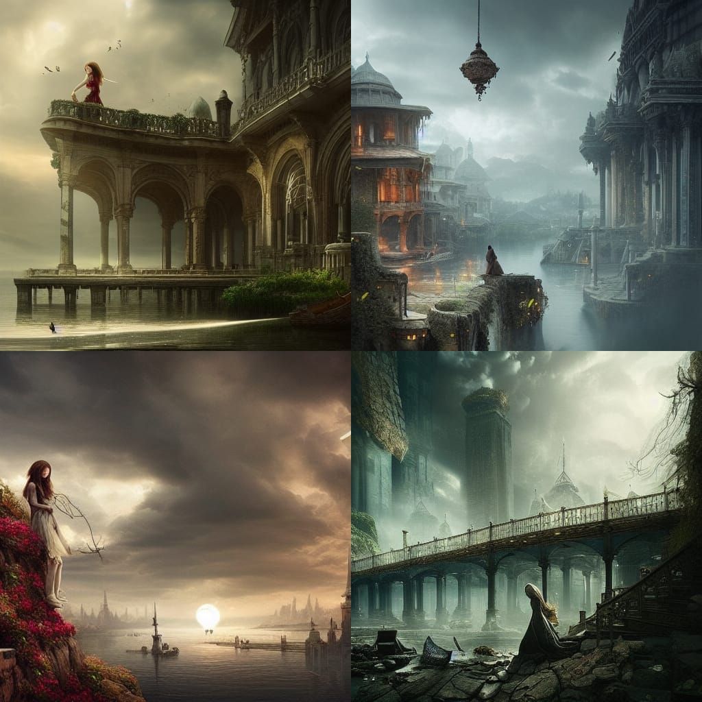 Dramatic Digital Painting of Insecure Girls