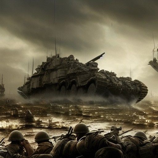 Epic World War Digital Matte Painting