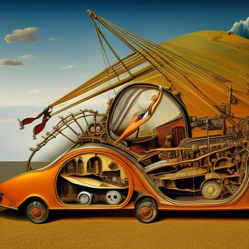 Surreal Steampunk Ambulance Inspired by Bosch and Dali