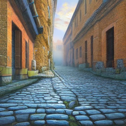 Seaside Town at Sunset: Digital Matte Painting