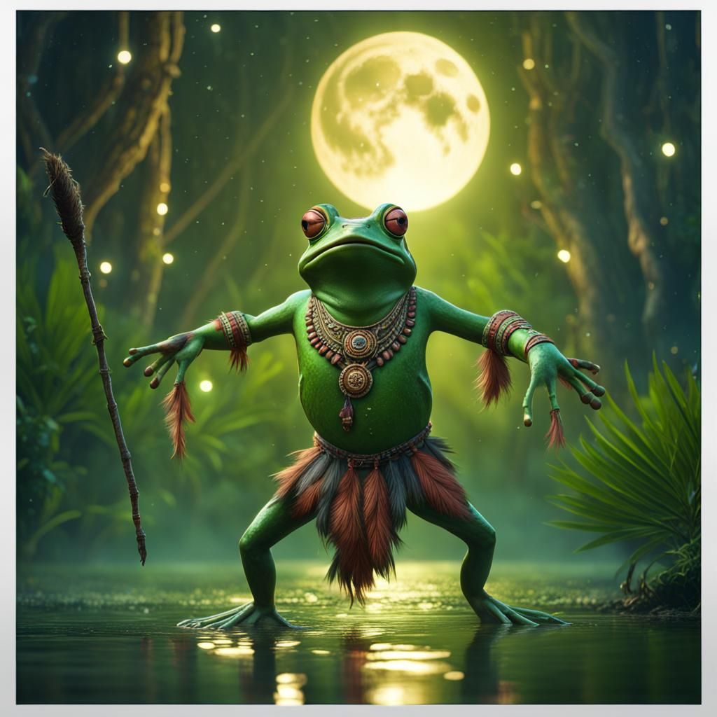 Mystical Frog Dance in Amazon: Fantasy Concept Art