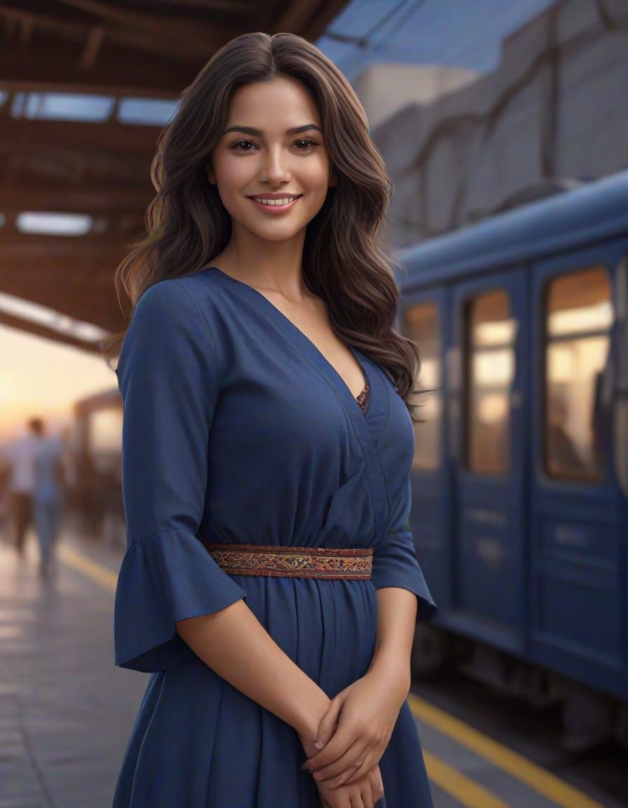 Stunning Female Figure in LA P.D. Station Fantasy Scene