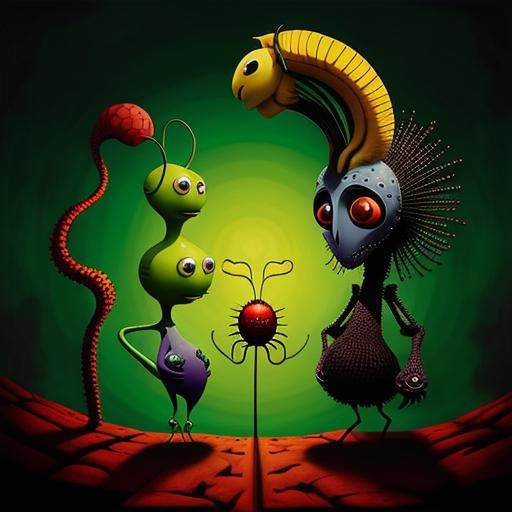 Surreal Anthropomorphic Banana Robot Flower Creature