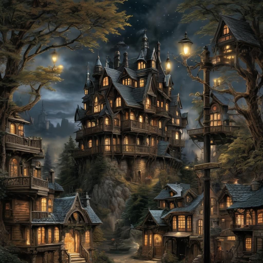 Grimdark Scene in a Gothic Luminist Style