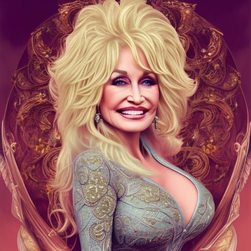 Beautiful Woman in Art Nouveau Style Dress