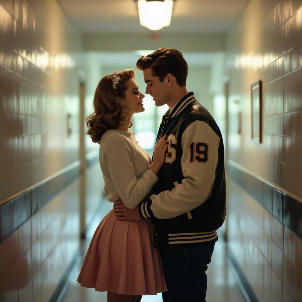 1950s High School Romance in Classic Hollywood Style