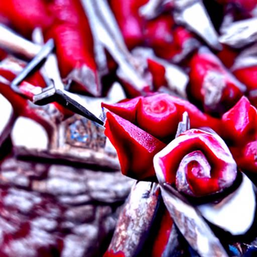 Ancient Temple Encircled by Rose Thorns