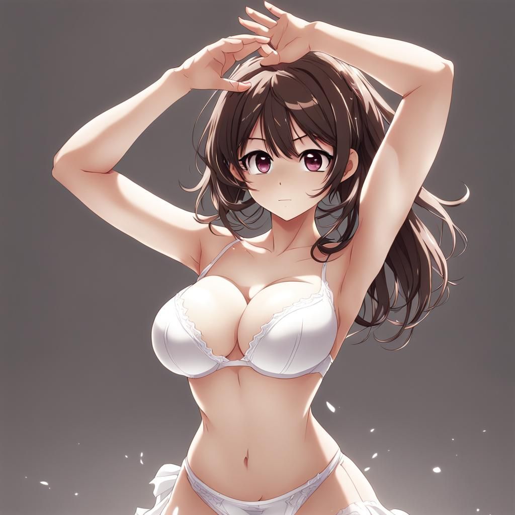 Anime Girl Dancing with Invisible Underwear