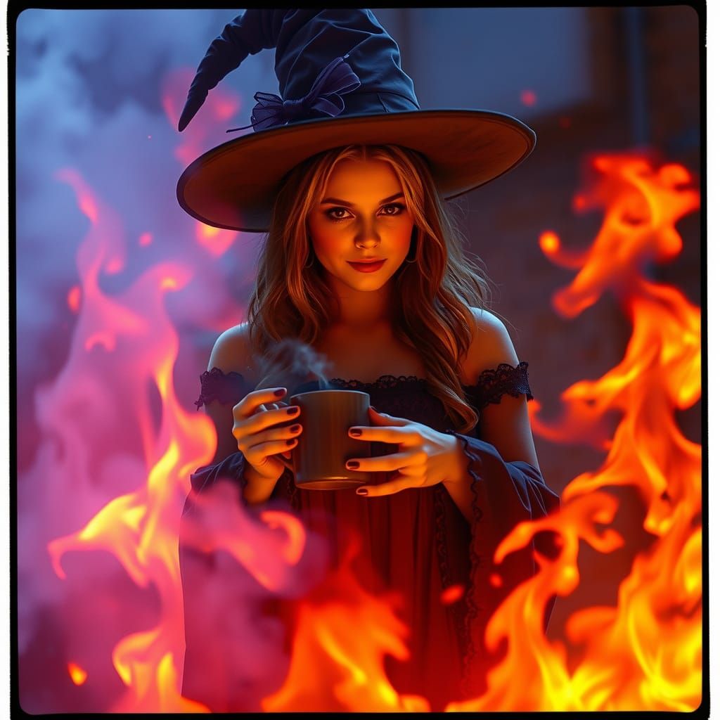 Enchanting Sweet Witch in a Dark Fantasy Style