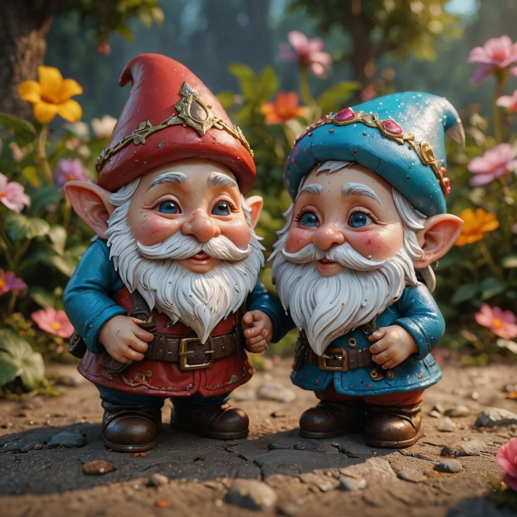 Loving Gnome Couple Rendered in Unreal Engine 5