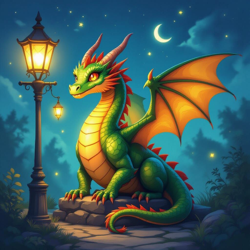 Lantern Dragon Guiding Travelers Home