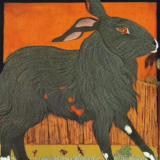 Surreal Rabbit Anarchy, Ink Splatter Art