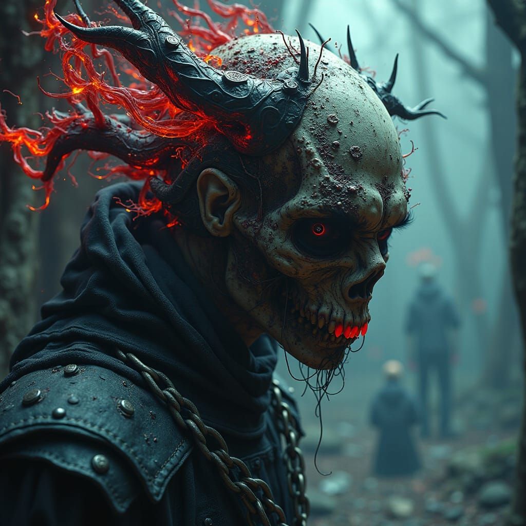 Demonic Glitchcore Masterpiece in Giger Style