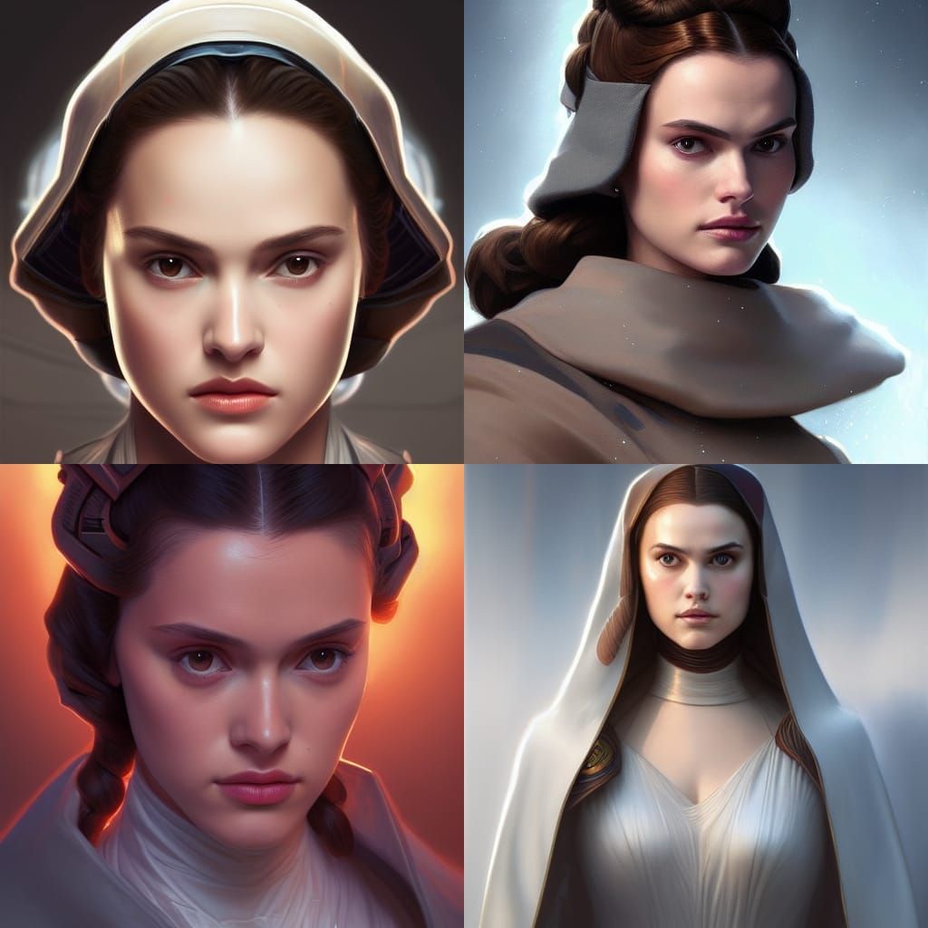 Padmé Amidala Portrait in Art Nouveau Style