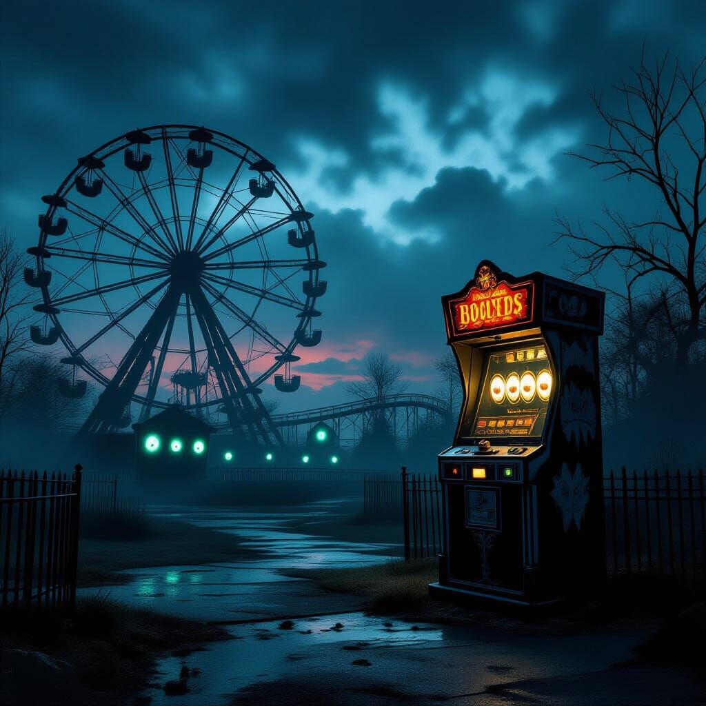 Gothic Horror Amusement Park at Twilight