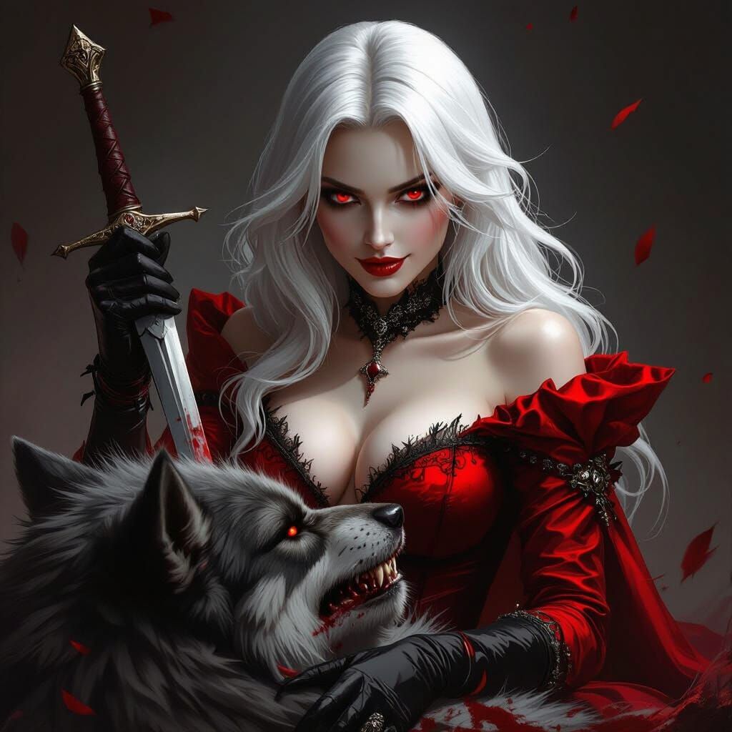 Vampire Slayer with Dagger and Sarcastic Smile