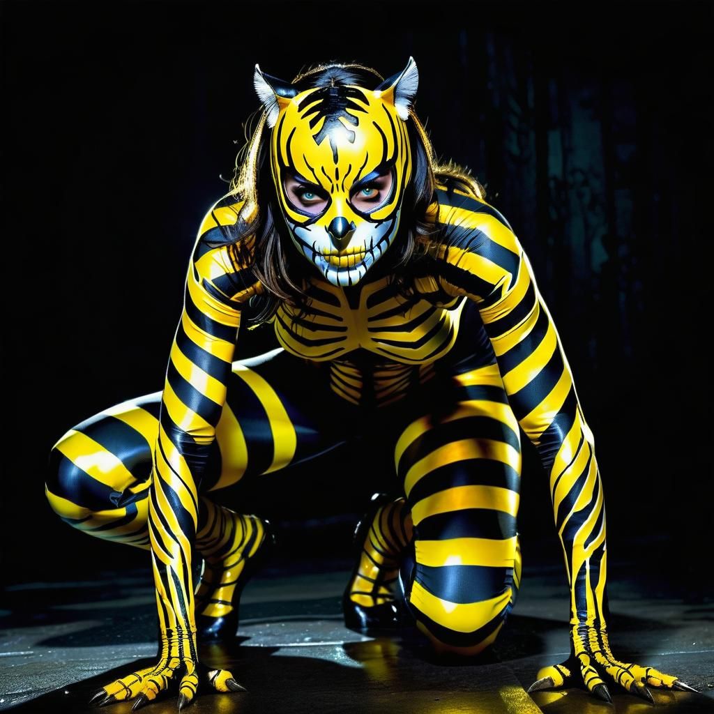 Dynamic Comic Book Art of a Female Superhero