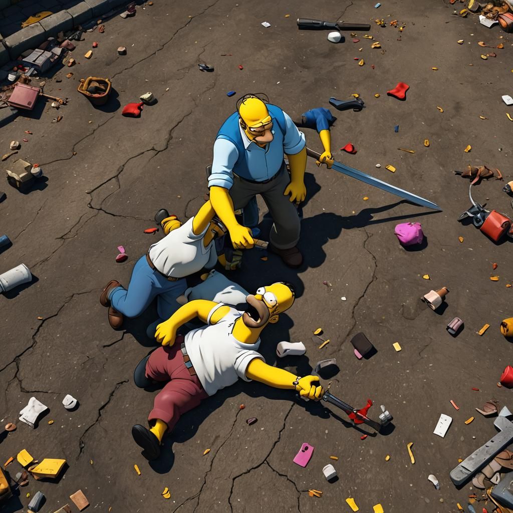 Homer Simpson Scene: Detailed Matte Painting