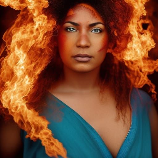 Powerful Aries Woman Portrait in Professional Style