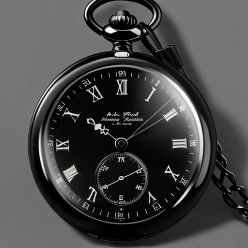 Elegant Jet Black Pocket Watch