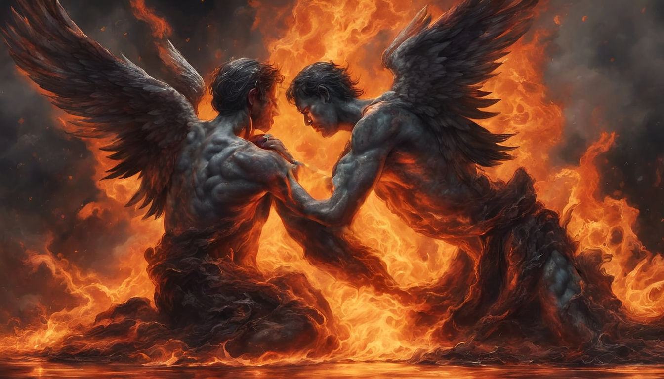 Fallen Angels in Hell: A Hyperrealistic Depiction