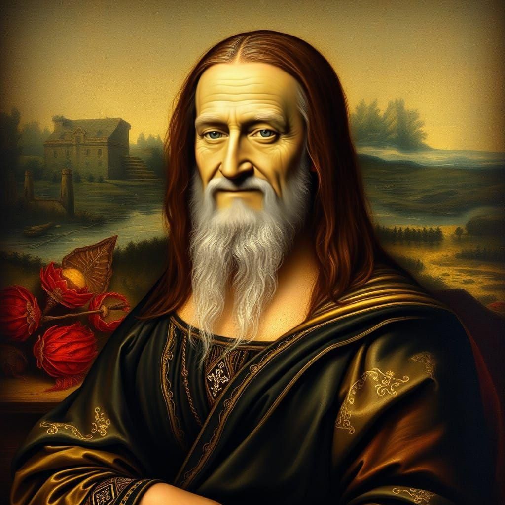 Mystical Albus Dumbledore in the Style of da Vinci's Mona Li...