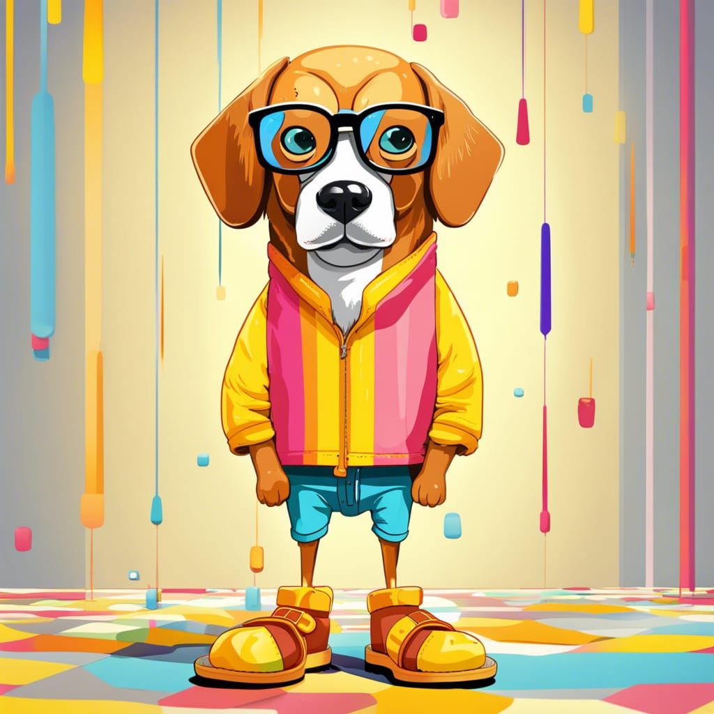 Nerdy Corn Dog in Pop Art Style