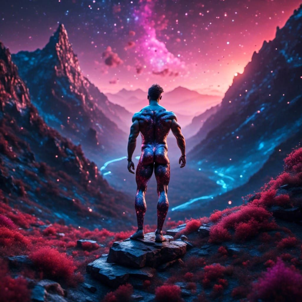 Bodybuilder's Fight: Detailed Fantasy Concept Art