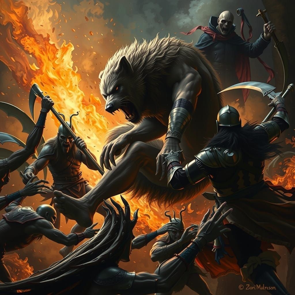 Museum-Worthy Masterpiece: Warrior and Dire Wolf Unleash Cha...