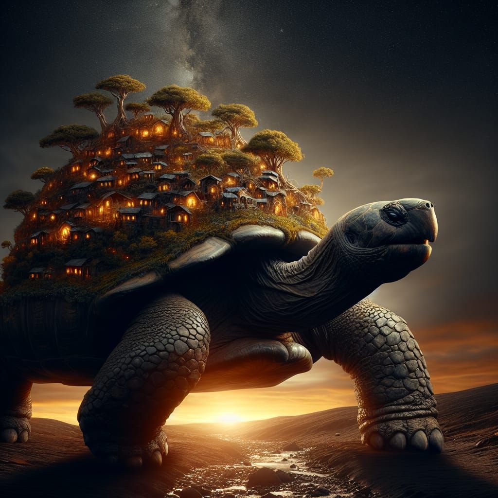 Mystical Turtle Brings Light to a Darkened Landscape