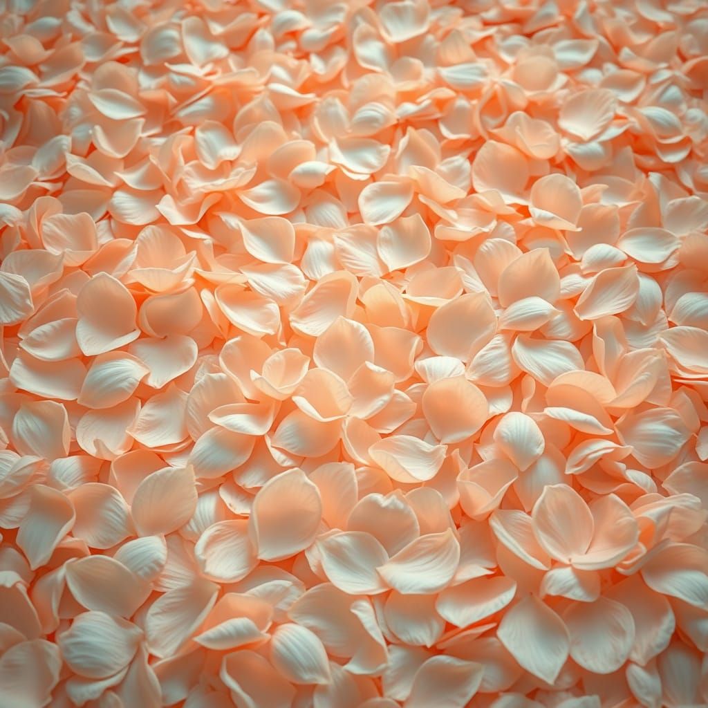 Seamless Floral Landscape in Soft Peach and Ivory Hues