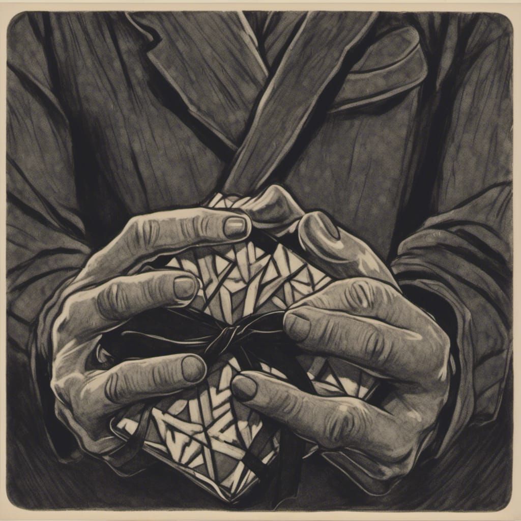 Hands Holding Gift at Night