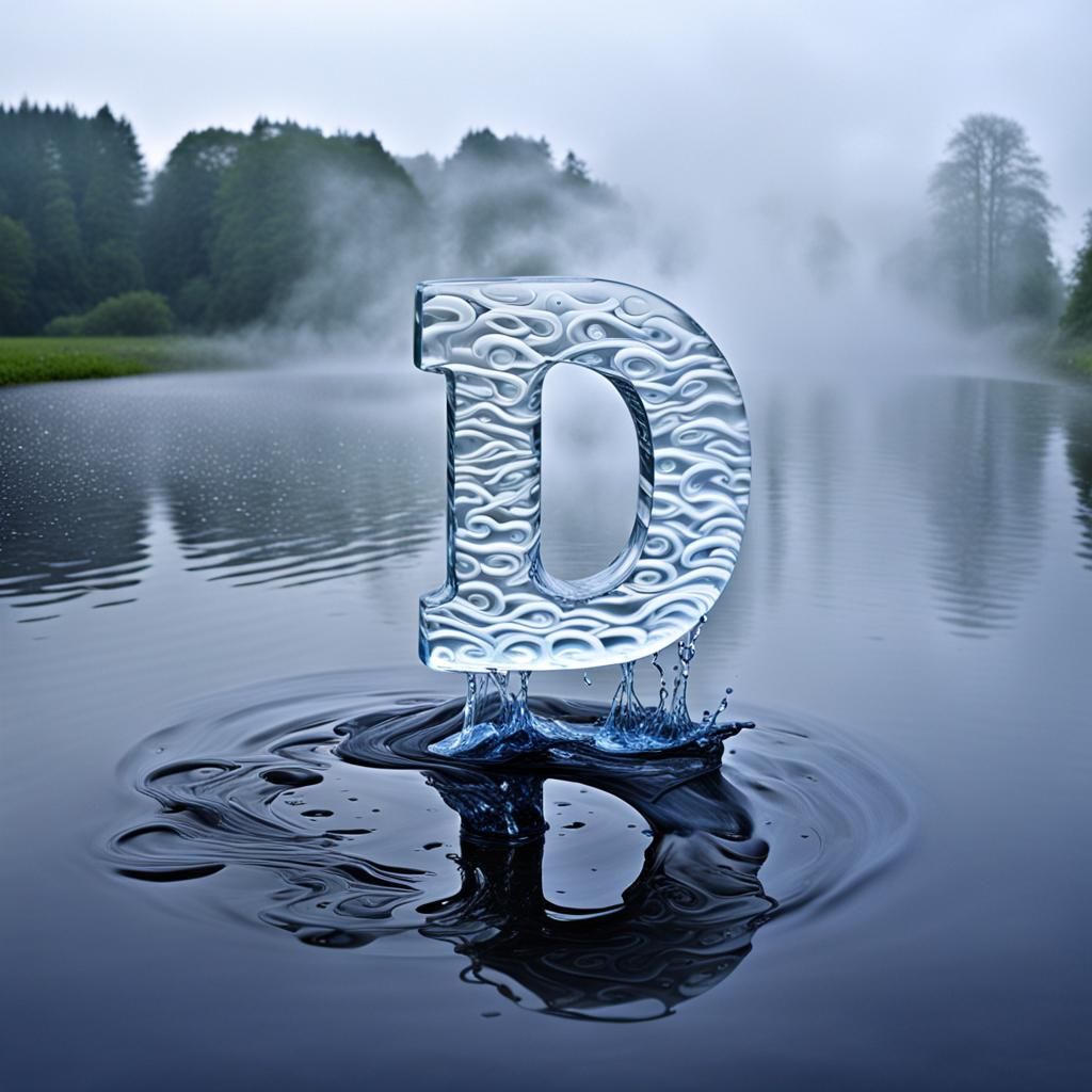 Letter J Emerges From Heart Reflected in Puddle