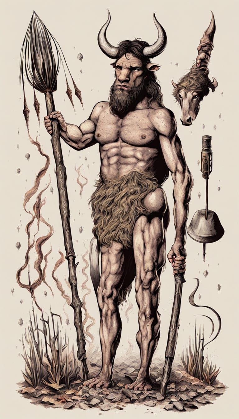 Caveman Art: Bison and Horse Drawings on Firelit Wall