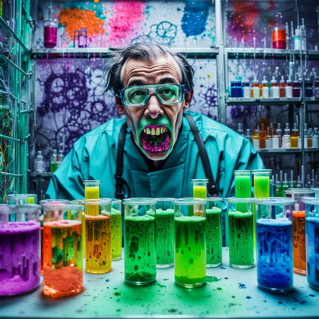 Mad Scientist's Lab in Graffiti Art Style